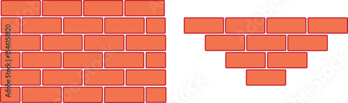Brick wall vactor icon.Background with interior or exterior of building,, precisely rendered,Black and white sign symbol wall illustration,
