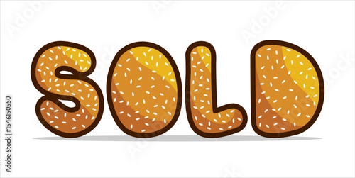 SOLD, word typography illustration for shop and store banner promotion.