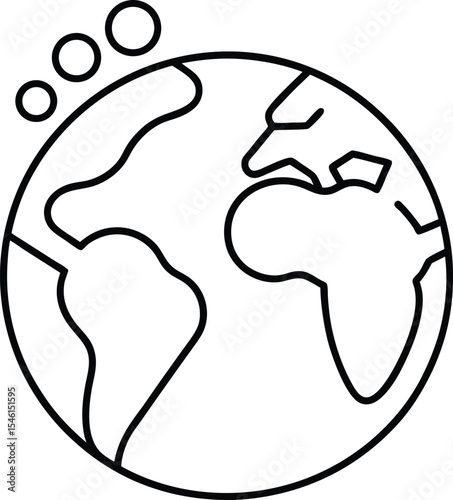 Sustainability icon vector Line art illustration Low Carbon Footprint Travel Symbol