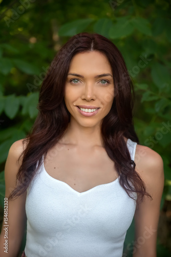 Happy woman portrait in nature
