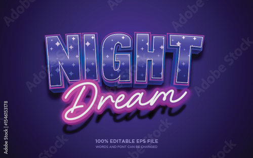 Nice Dream 3d editable text style effect	
