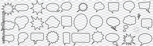 Best Speech Bubble Silhouettes Design, Vector Illustration Set,High Resolution Vector, Comic Book Art, Pop Art Design 2025,Comic Explosion Speech Bubble Design 