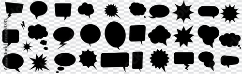 Best Speech Bubble Silhouettes Design, Vector Illustration Set,High Resolution Vector, Comic Book Art, Pop Art Design 2025,Comic Explosion Speech Bubble Design 
