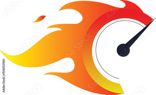 Ignite Your Speed Fiery Fast Performance Meter Graphic