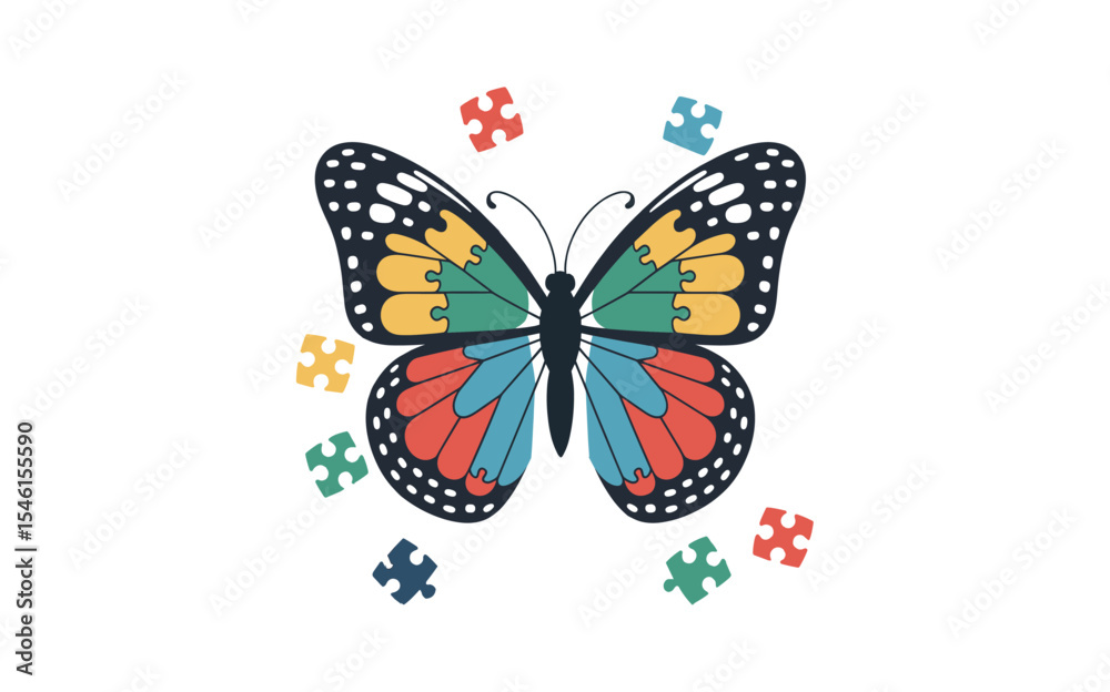 Obraz premium Autism vector design, vector illustration, Autism design, silhouette style.