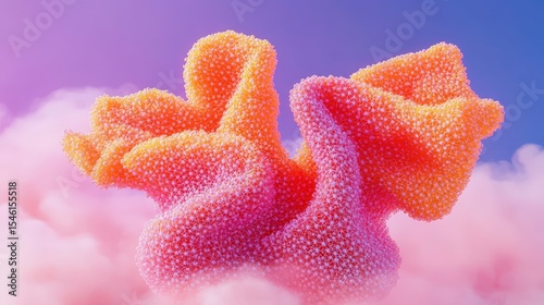 Stunning Abstract Coral Reef: Vibrant 3D Render of Organic Structure