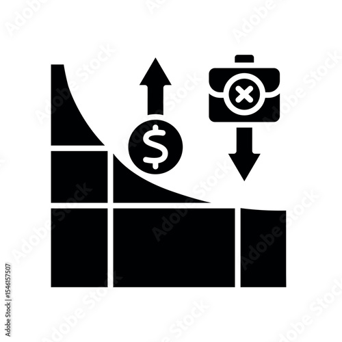 Phillips curve black flat icon for digital and print projects.