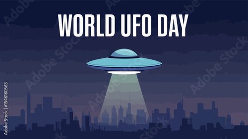 World UFO Day Night City Lights Spaceship Abduction Poster