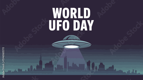 World UFO Day Night City Lights Spaceship Abduction Poster
