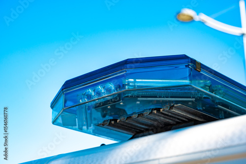 Detail of police patrol car of Rivierenland at De Nekker in Mechelen, Belgium
