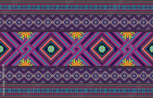 Tribal striped seamless pattern. Aztec geometric vector background. Can be used in textile design, web design for making of clothes, accessories, decorative paper, wrapping, envelope; backpacks, etc.