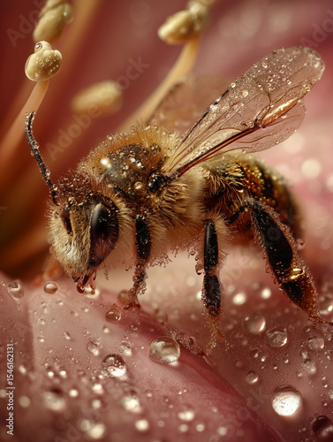 a bee collecting nectar on a vibrant flower