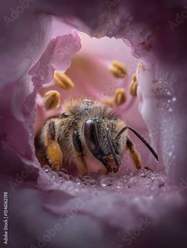 a bee collecting nectar on a vibrant flower