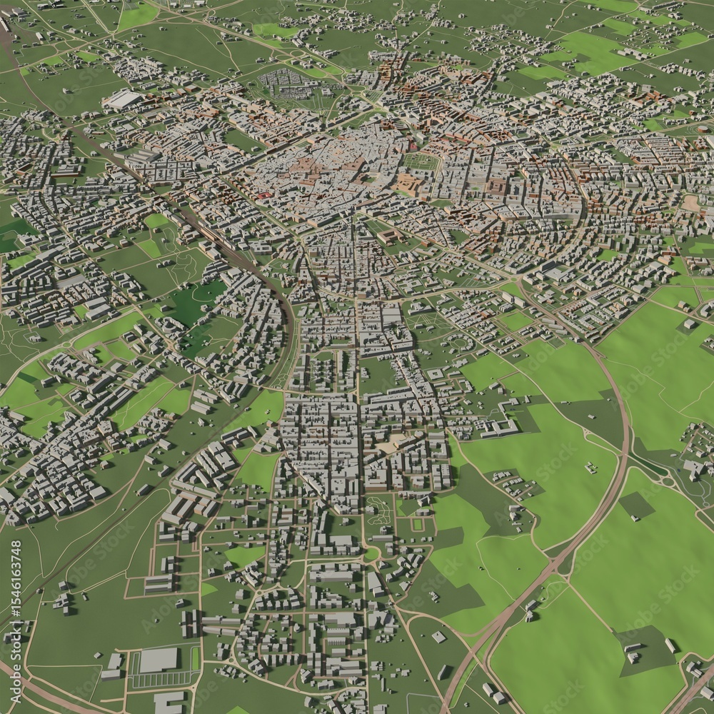 Fototapeta premium 3D illustration of city and urban in Lecce Italy