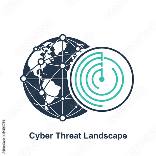 Global Cyber Threat Radar Network Security Icon cyber security