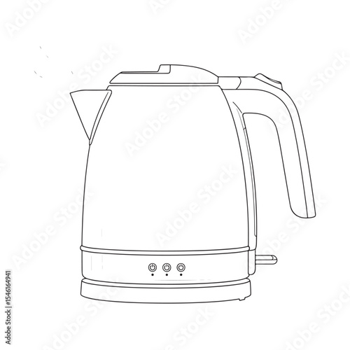 Electric Kettle Line Drawing Steam Appliance Icon kitchen appliance