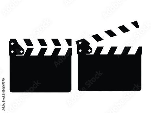 Filmmaking Icons Clapperboard Silhouette Graphics for Movie Production and Cinema Projects