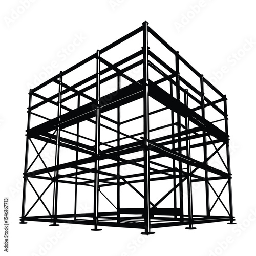 scaffolding frame structure silhouette vector.