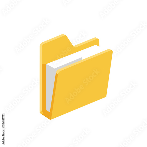 Open and close folders with documents. Folders icons isolated on white background. Folders set