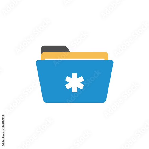Open and close folders with documents. Folders icons isolated on white background. Folders set