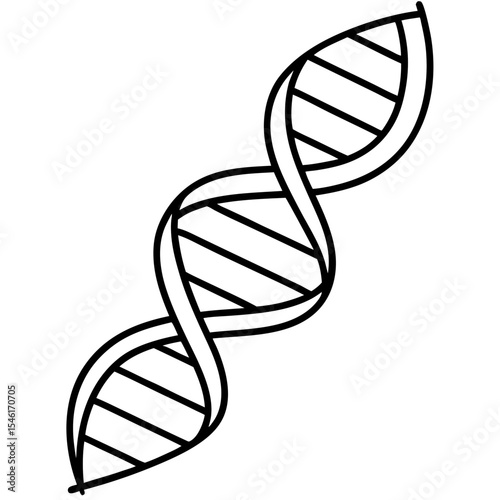Genetic Helix Icon Outline Design