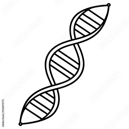 Genetic Helix Icon Outline Design