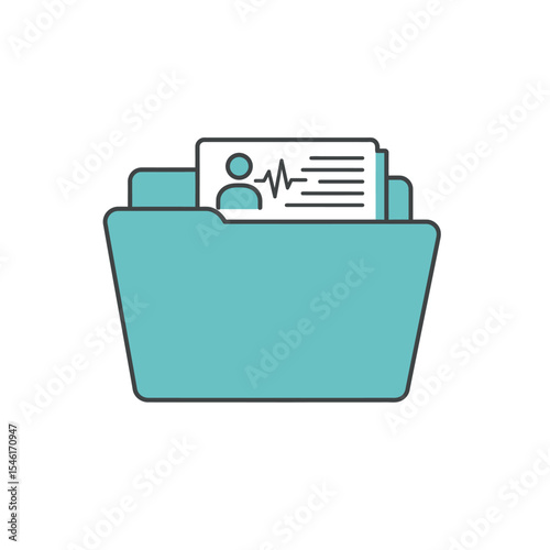 Open and close folders with documents. Folders icons isolated on white background. Folders set