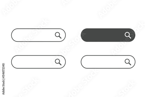 Four search bars with magnifying glass icons shown