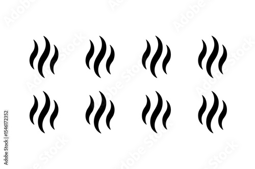 Eight steam or smoke icons arranged in two rows