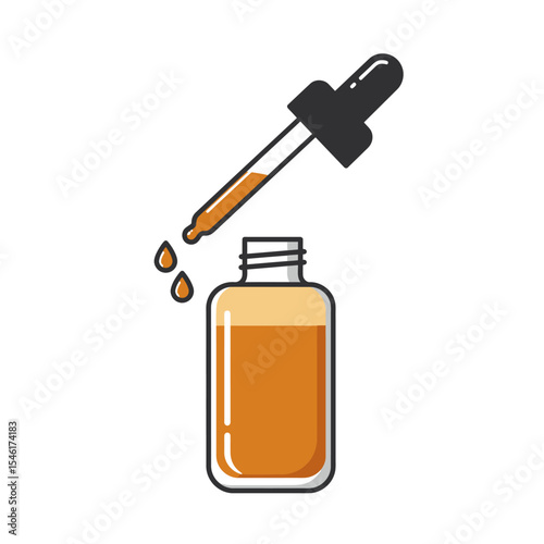 Serum dropper bottle mockup. Glass drop pipette with container isolated vector. Plastic blank tube for essence or eye medicine product illustration. Collagen flacon