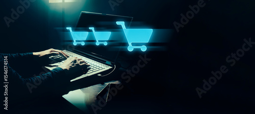 hand of businessman interactive touching a holographic of transaction financial network data system, concept of technology artificial intelligence with human user application