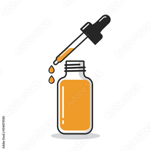 Serum dropper bottle mockup. Glass drop pipette with container isolated vector. Plastic blank tube for essence or eye medicine product illustration. Collagen flacon