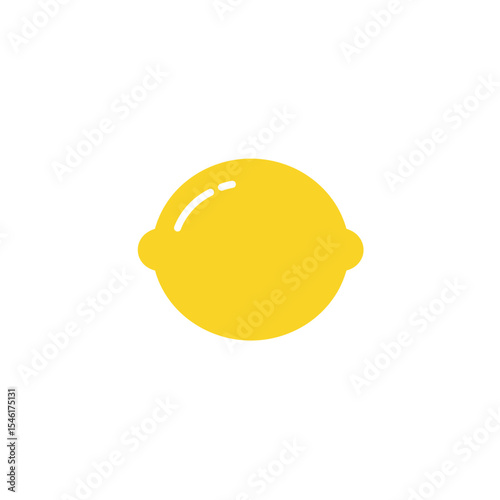 Vector illustration of Yellow Lemon. Front view and cross section. Fruits cute icons. White background.
