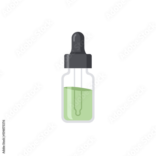 Serum dropper bottle mockup. Glass drop pipette with container isolated vector. Plastic blank tube for essence or eye medicine product illustration. Collagen flacon