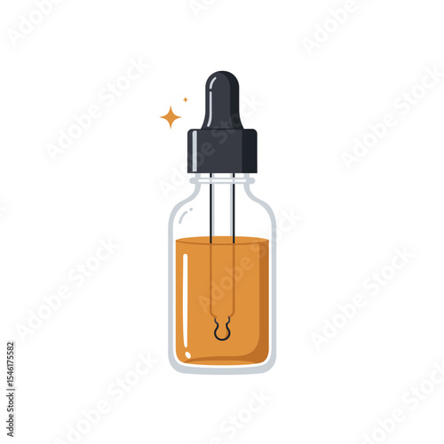 Serum dropper bottle mockup. Glass drop pipette with container isolated vector. Plastic blank tube for essence or eye medicine product illustration. Collagen flacon