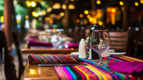 Traditional Mexican table with colorful textiles and ceramics, celebrating rich cultural heritage in a cozy setting.