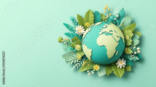 Earth day concept on pastel color background, world environment day