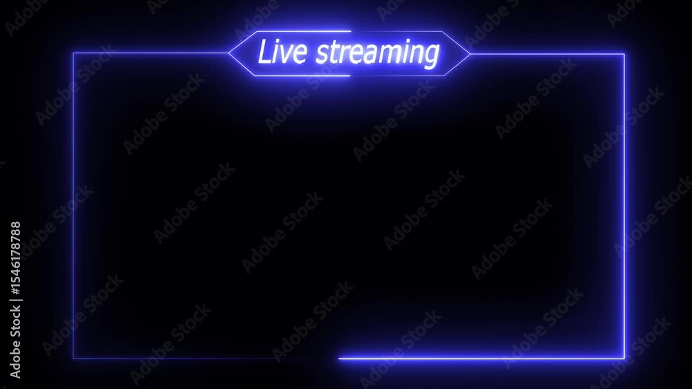 live streaming neon text frame animation box frame neon frame live streaming game live Stream overlay animation for live streaming video Titles 4k