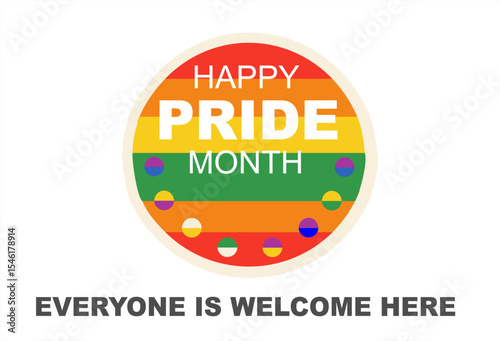 LGBTQ rainbow pride with happy pride month