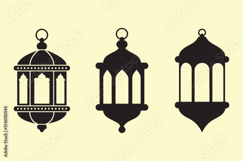 Elegant Lantern Icons Vector Illustration.