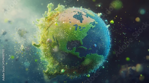 Earth damaged by particles