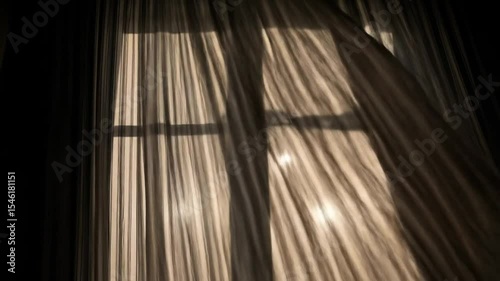 Sunlight Streams Through Sheer Curtains