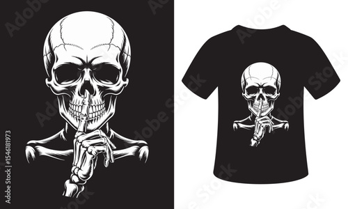 t shirt design on skeleton