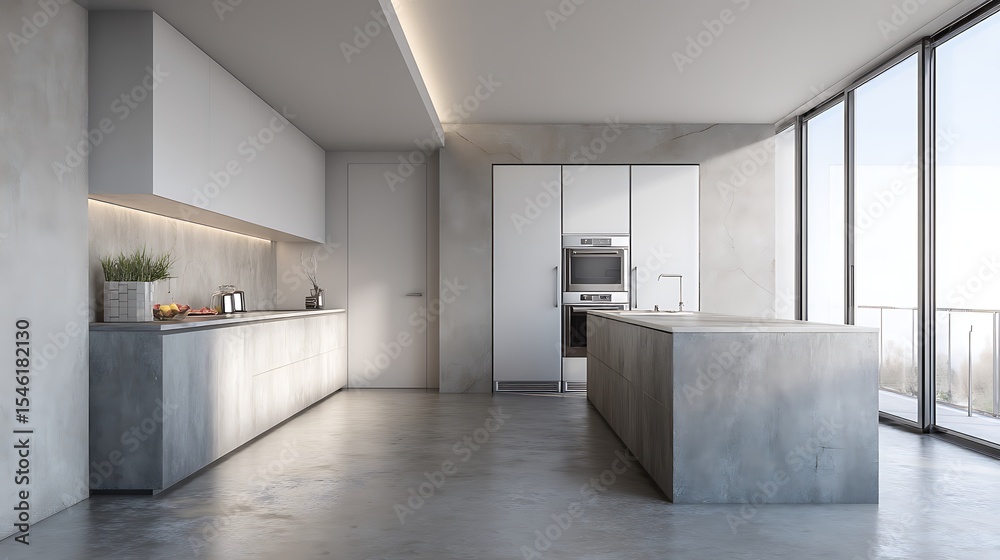 Fototapeta premium Modern kitchen interior with kitchen