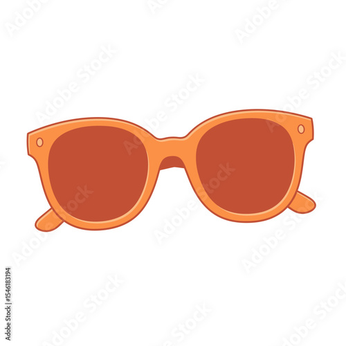 Orange sunglasses isolated on white background. cartoon Sun glasses. Vector illustration