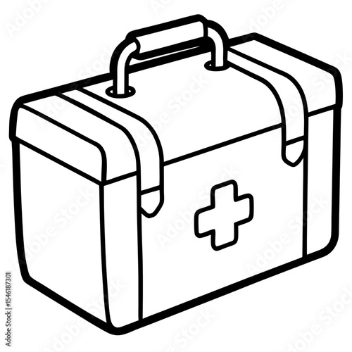 Medical Box Essentials Line Art