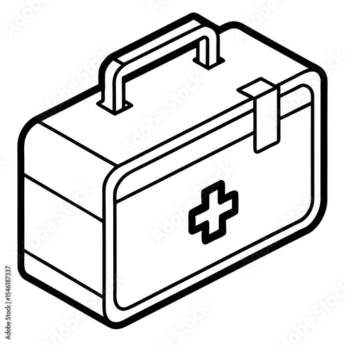 Medical Box Essentials Line Art