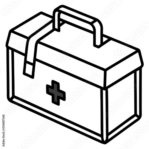 Medical Box Essentials Line Art