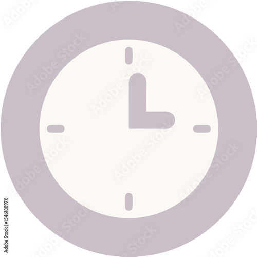 Minimalist Vector SVG Icon of Clock with Circular Frame in Flat Design Style with Neutral Colors for Web and Mobile Applications