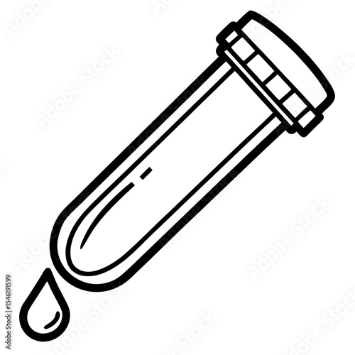 Medical Test Tube Outline Vector